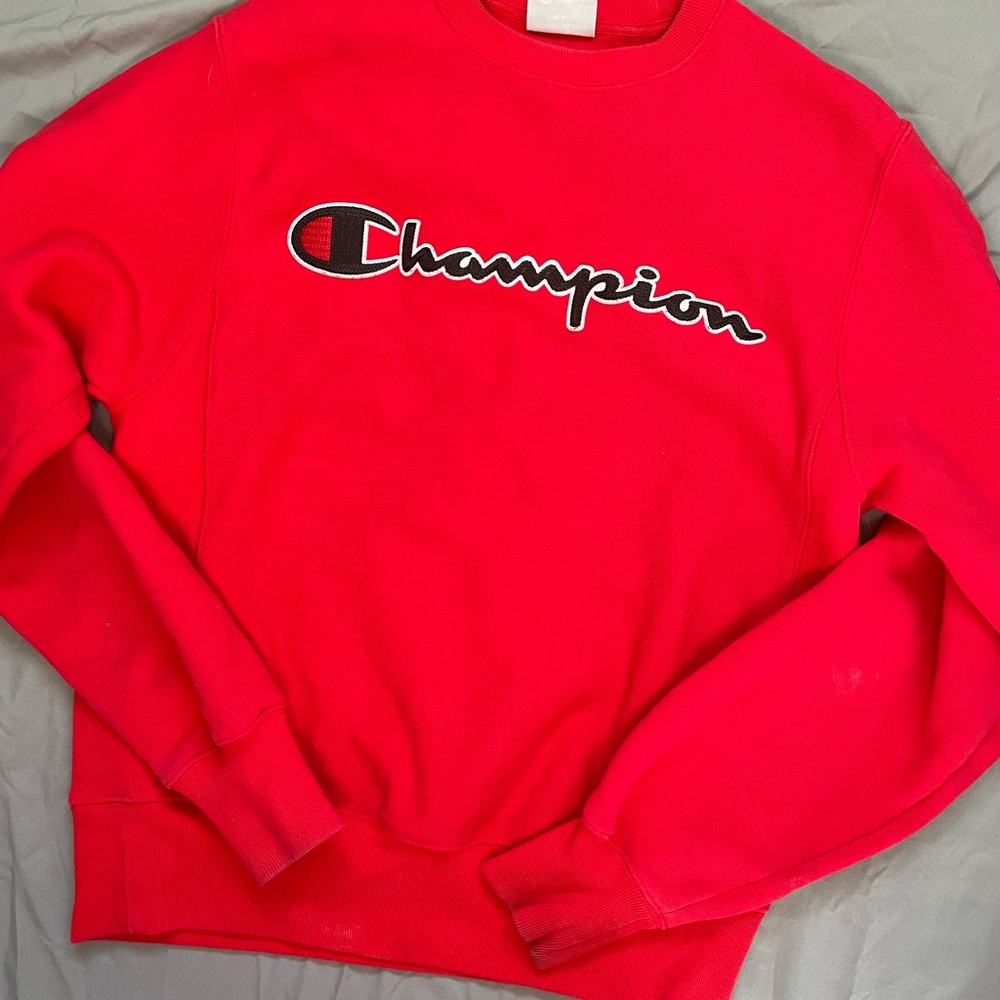 Red Champion Crewneck